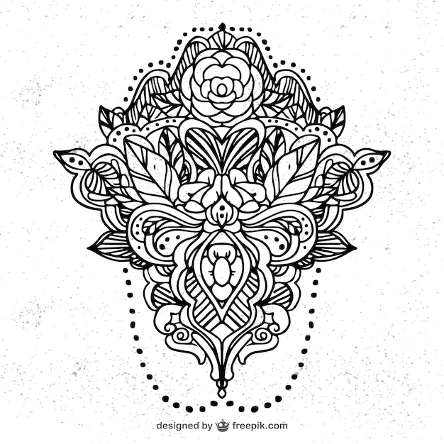 Free Vector hand-drawn floral ornament