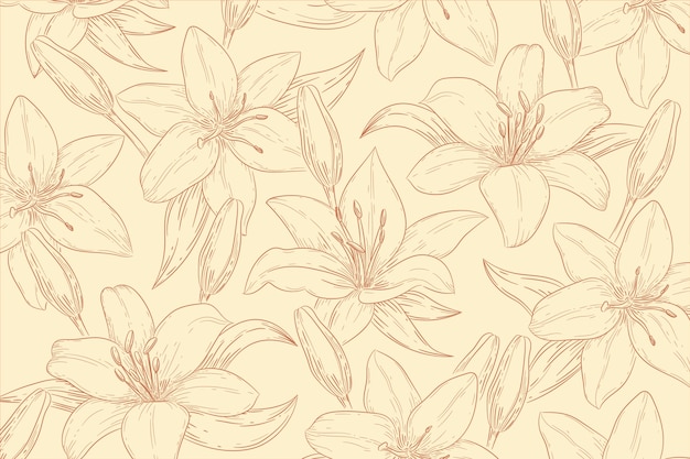 Hand drawn floral outline background