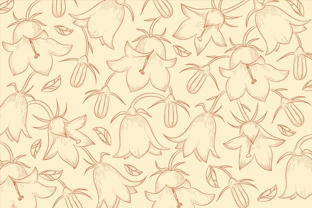 Hand drawn floral outline background