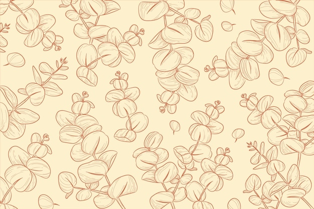 Hand drawn floral outline background