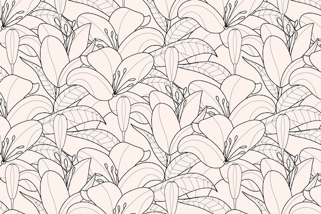 Free Vector hand drawn floral outline background