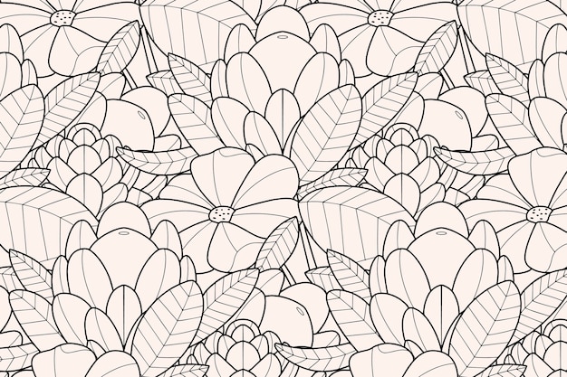 Free Vector hand drawn floral outline background