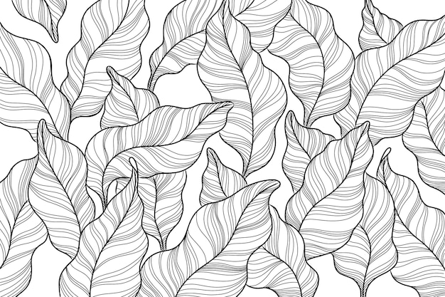 Free Vector hand drawn floral outline background