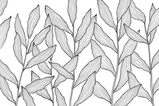 Free Vector hand drawn floral outline background