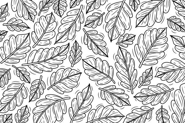 Hand drawn floral outline background