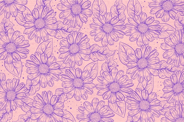 Free vector hand drawn floral outline background