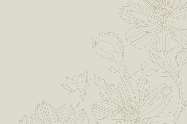 Free vector hand drawn floral outline background