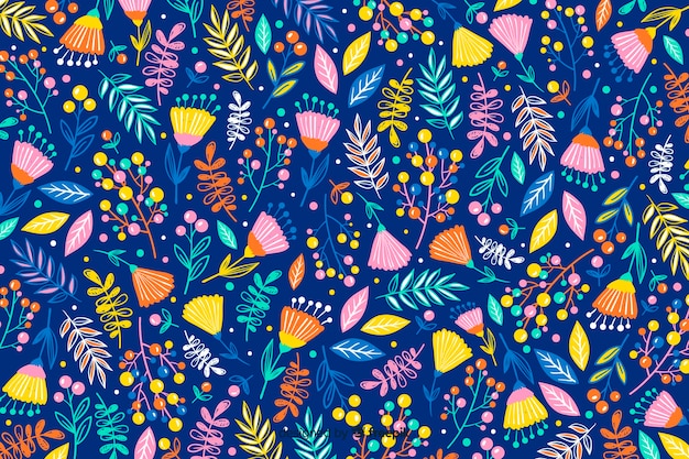 Hand drawn floral pattern background