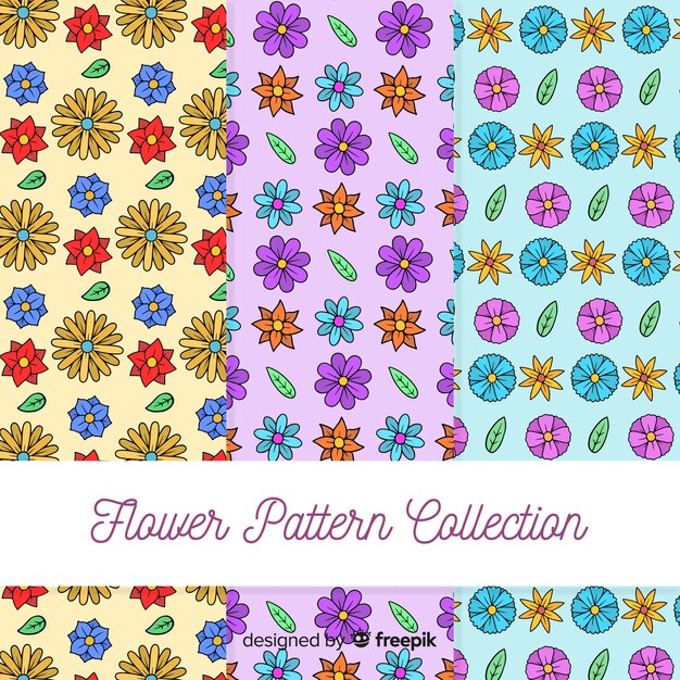 Free Vector hand drawn floral pattern collection