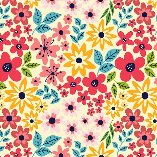 Hand drawn floral pattern design