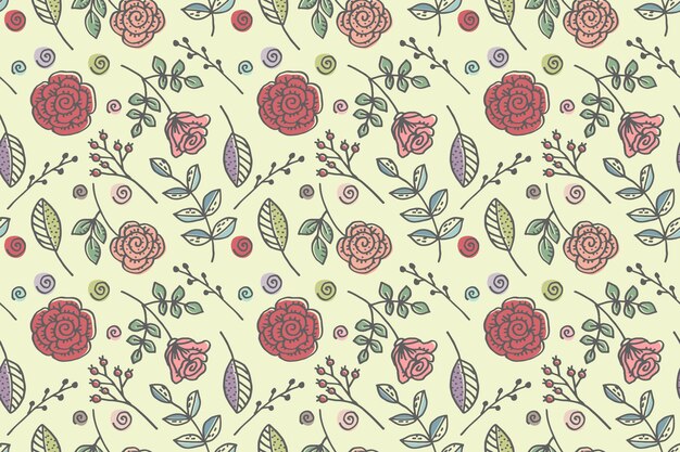 Hand drawn floral pattern design