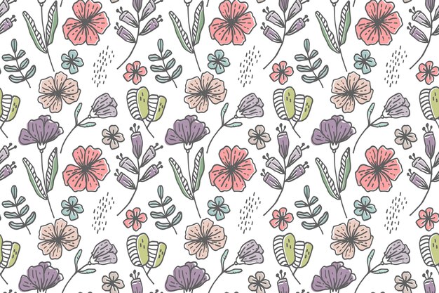 Hand drawn floral pattern design