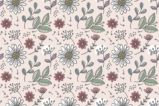 Hand drawn floral pattern design