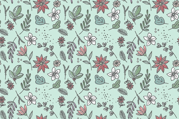 Hand drawn floral pattern design