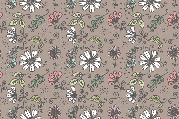 Hand drawn floral pattern design