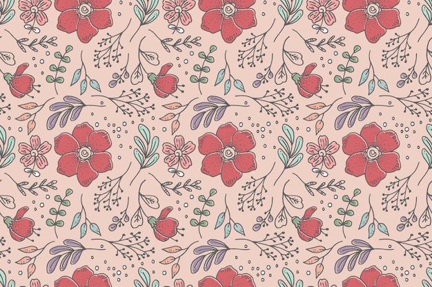 Hand drawn floral pattern design