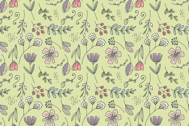 Hand drawn floral pattern design