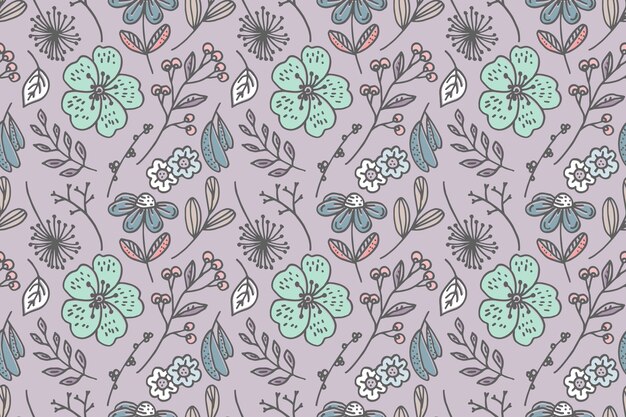 Hand drawn floral pattern design