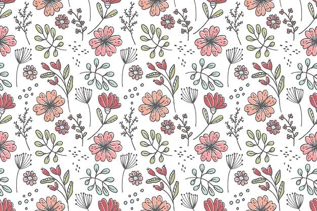 Hand drawn floral pattern design