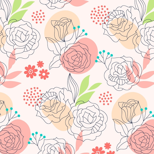 Hand drawn floral pattern design