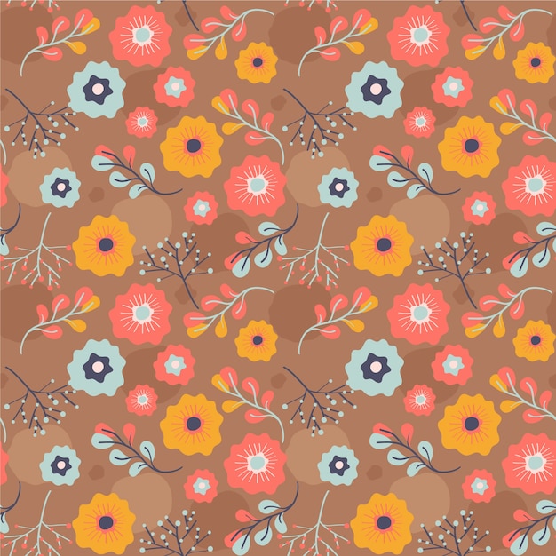 Hand drawn floral pattern design