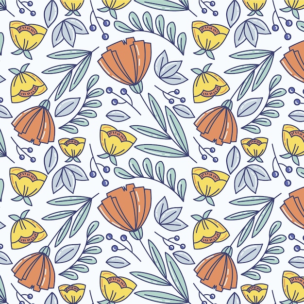 Hand drawn floral pattern design