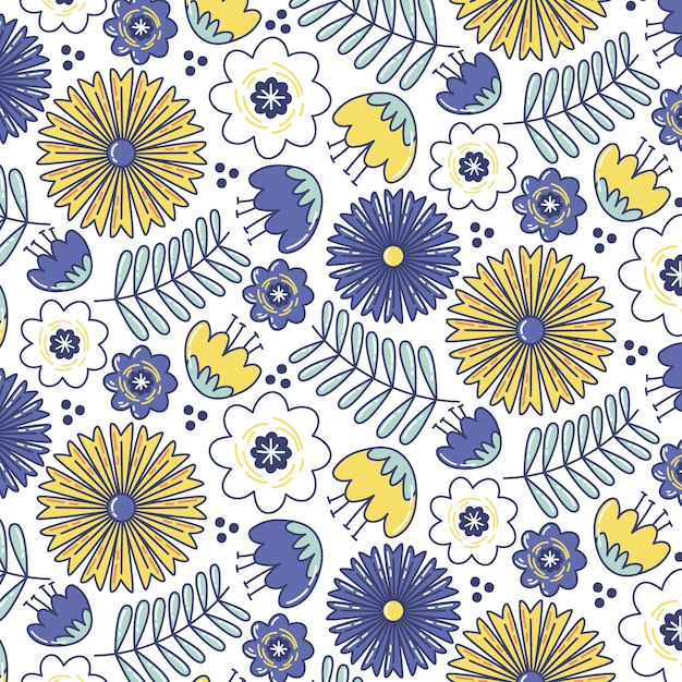 Hand drawn floral pattern design