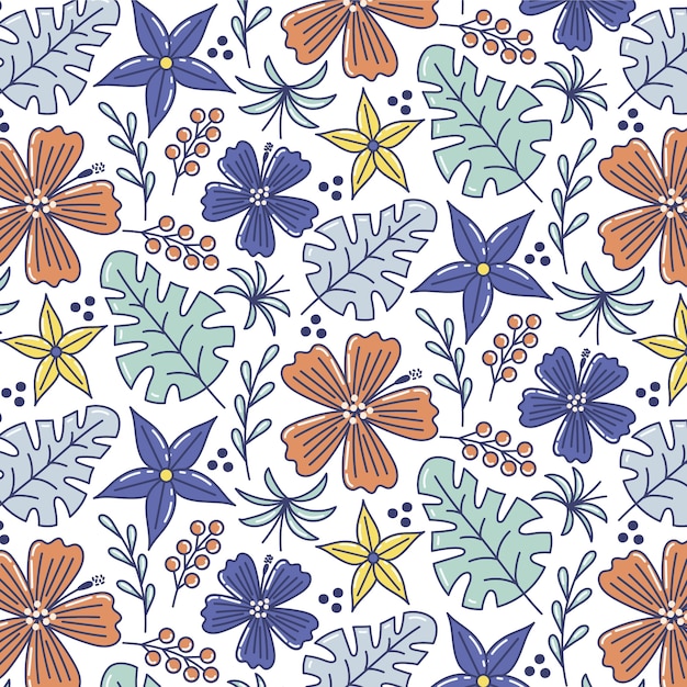 Hand drawn floral pattern design