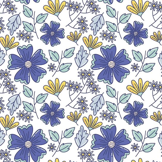 Hand drawn floral pattern design