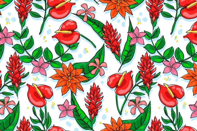 Hand drawn floral pattern