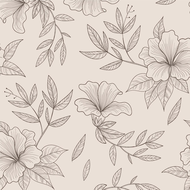 Hand drawn floral pattern