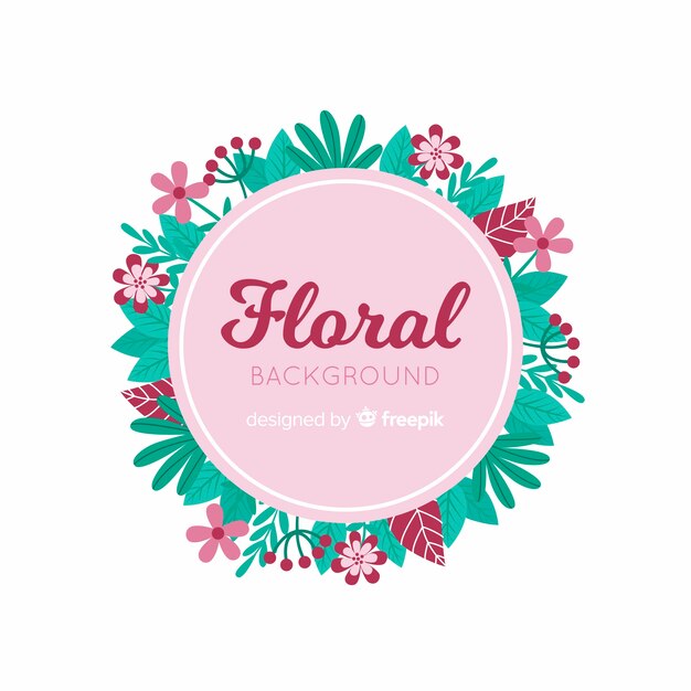 Hand drawn floral spring background