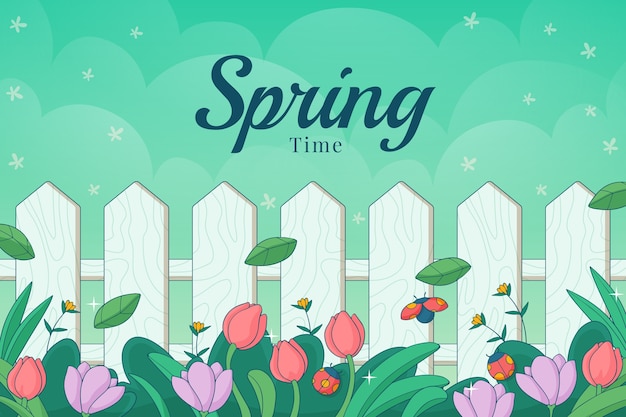 Free Vector hand drawn floral spring background