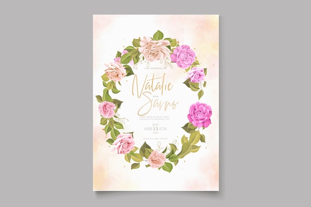 hand drawn floral wedding card set