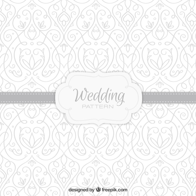 Free vector hand drawn floral wedding pattern in grey color