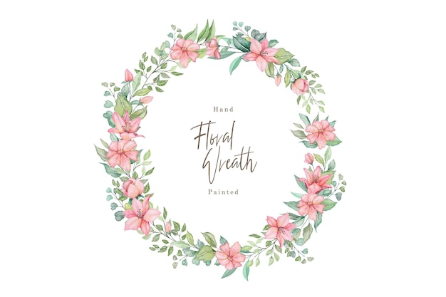 Free Vector hand drawn floral wreath illustration