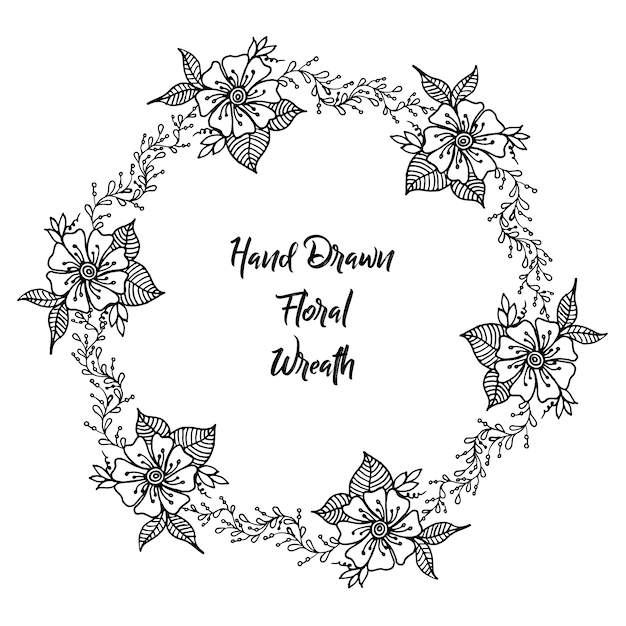 Free vector hand drawn floral wreath