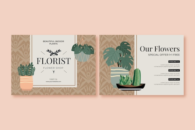 Hand drawn florist job brochure template