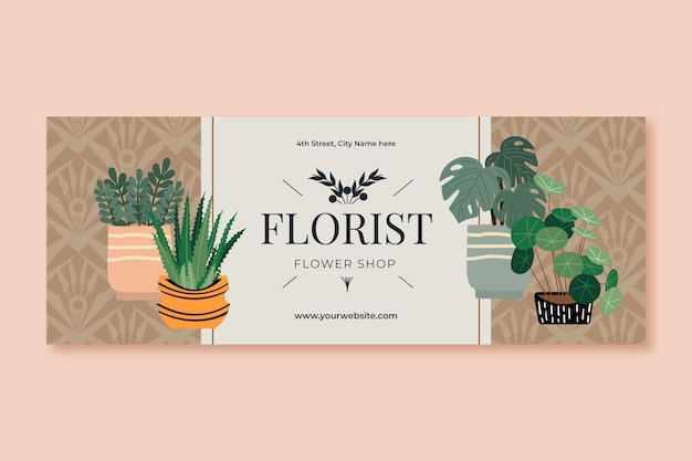 Hand drawn florist job facebook cover