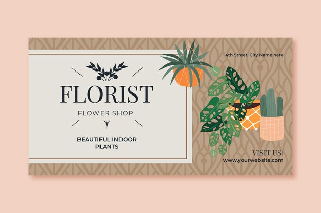 Hand drawn florist job facebook template