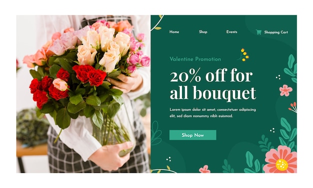 Free Vector hand drawn florist job landing page