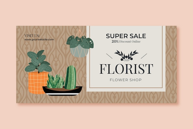 Hand drawn florist job sale banner