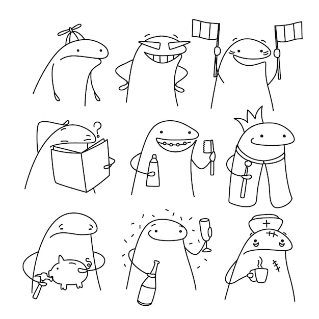 Free Vector hand drawn flork meme illustration