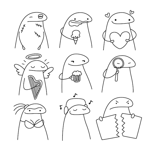 Free Vector hand drawn flork meme illustration