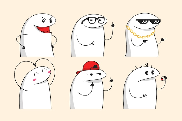 Free Vector hand drawn flork meme illustration