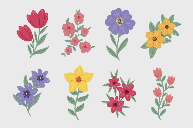 Hand drawn flower collection