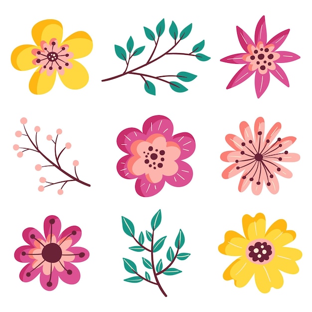 Free Vector hand drawn flower collection