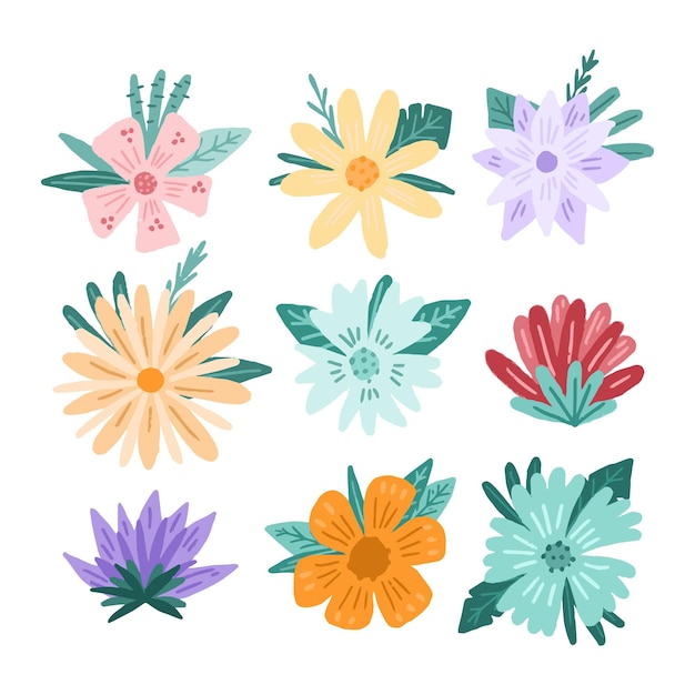 Hand drawn flower collection