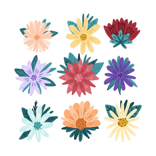 Hand drawn flower collection