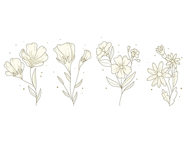 Free vector hand drawn flower collection